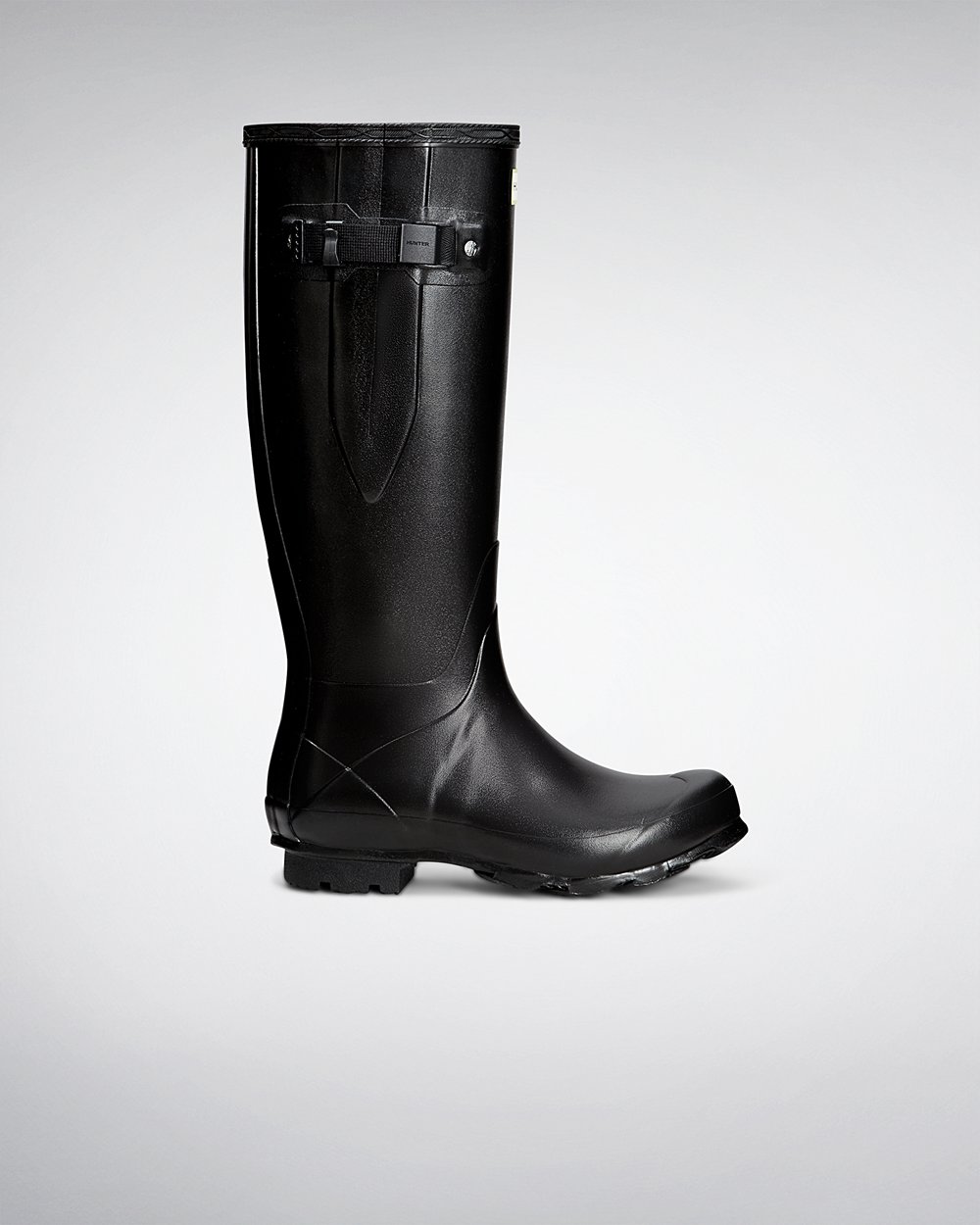 Bottes Hautes de Pluie Hunter Norris Field Side Adjustable Femme Noir EBGTVIN-19